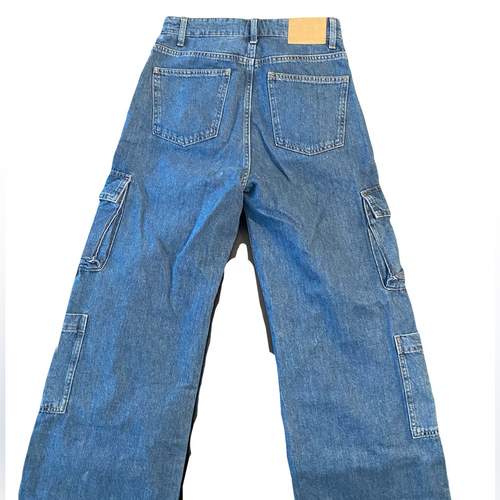 Cotton On Cargo Wide Lwg Dark Wash Jean US 4 - Picture 5 of 5